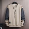 Men's Round Neck Pullovers Male Contrast Color Sweatshirts Outdoor Tops Streetwear Spring Casual Hoodies