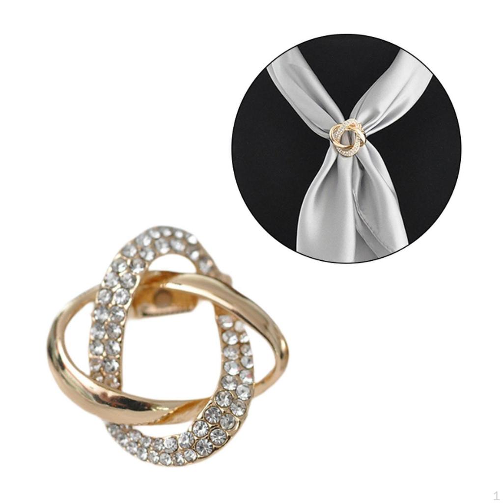 Кольцо для шарфа Зажим Модная одежда Украшения Аксессуары Стразы Пряжка Зажим