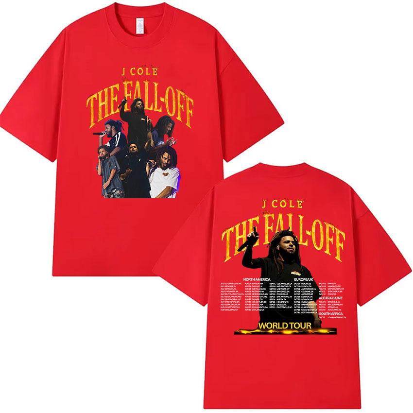 J.Cole The Fall Off World Tour 2026 Graphic T Shirt Unisex's Hip Hop Pop Music Short Sleeve T-shirt Vintage Cotton Tees Streetwear