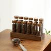 Coffee Bean Glass Tube With Wood Tool Bottled Tubes Grain Storage Wooden Sealed Airtight Canisters