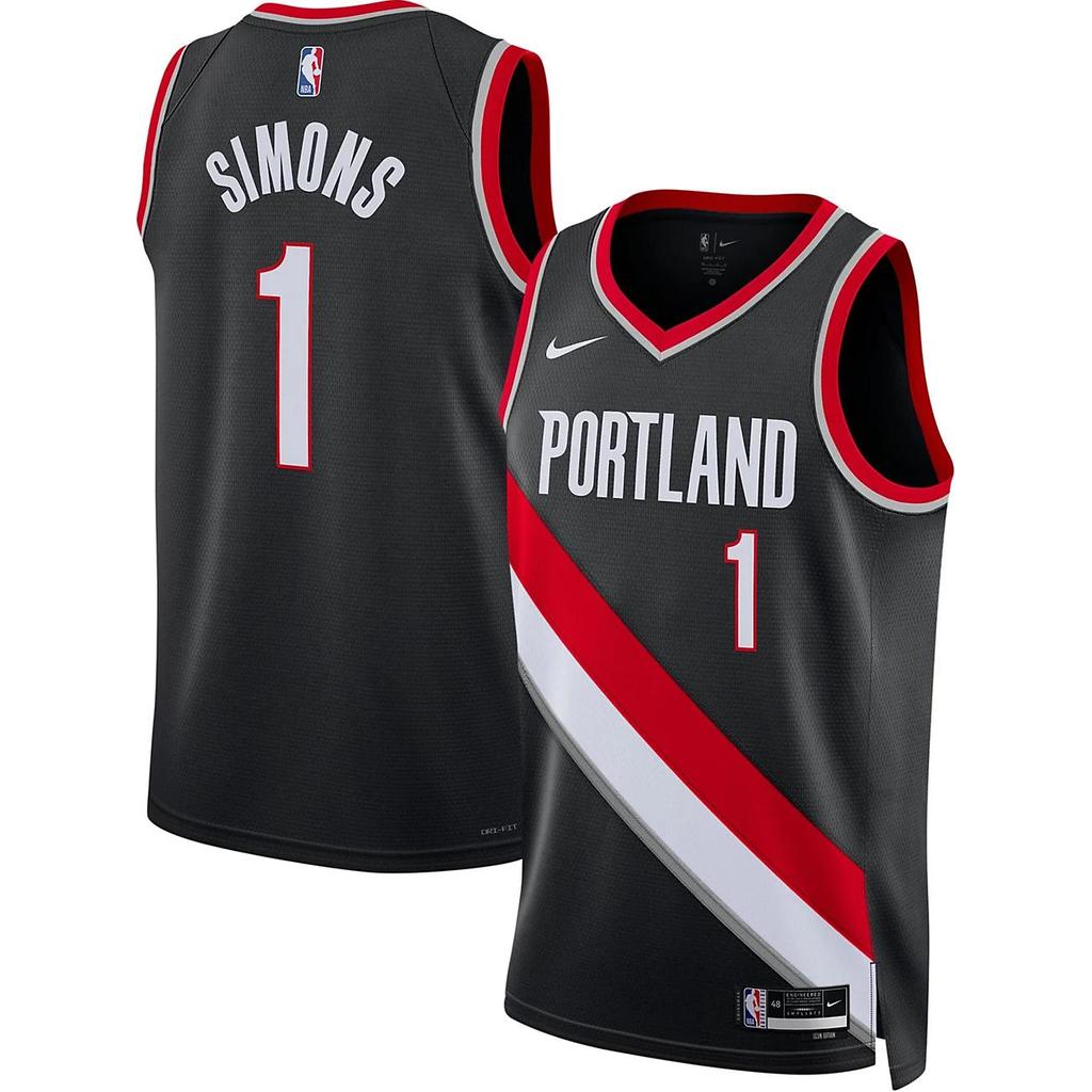 Nike Джерси Nike NBA Swingman для больших детей Анферни Саймонс Portland Trail Blazers 2024/25 Icon Edition DN2020-015