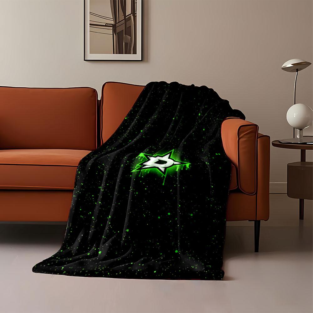 Green Dripping Star Logo on Black print blanket soft and cozy perfect for the living room bed sofa or a nap,gift