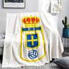 Real Oviedo Printed Flannel Blanket, soft throw for bedroom sofa, washable,soccer fan merchandise, great gift.