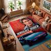 Knight Rider Michael Knight & KITT Print Area Rug, Non-Slip Soft Floor Mat for Living Room Bedroom, Retro 80s TV Series Home Decor Carpet
