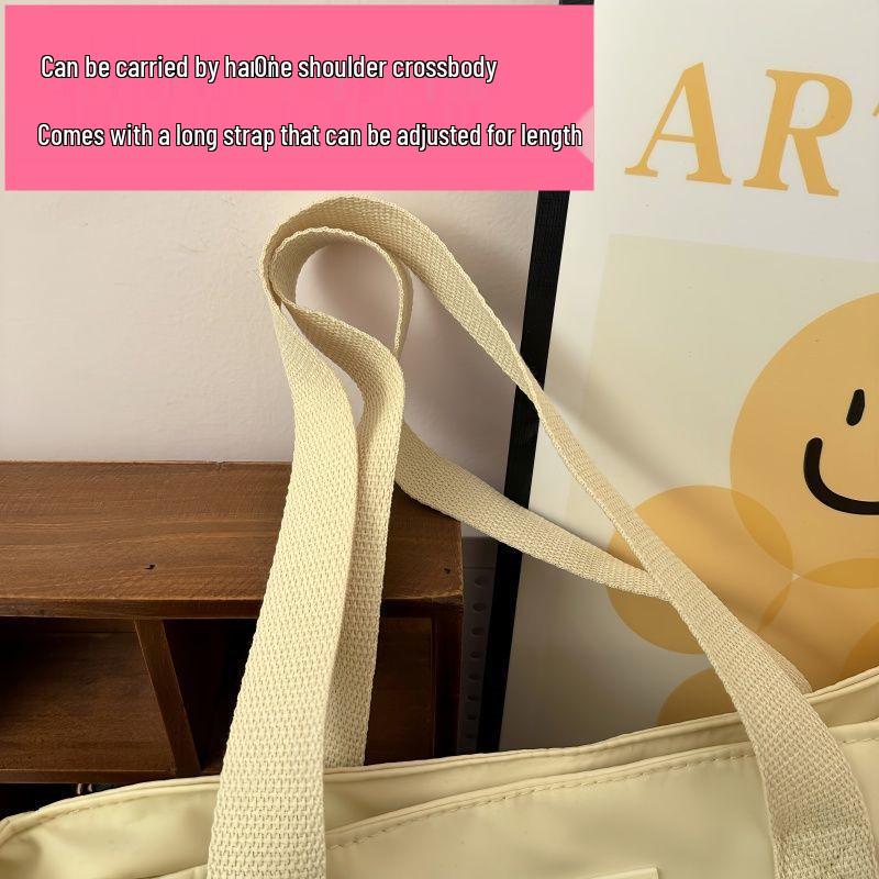 Кремовая сумка-тоут кроссбоди для поездок на работу - Большая вместимость, Универсальная, Сумка на одно плечо для студентов