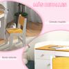 Kids Desk With Chair 2 Piece Desk Set With Drawer And Cabinet White And Natural