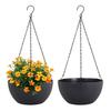 2-in-1 Hanging Flower Pot with Adjustable Chains Indoor Outdoor Plant Hanging Basket with Drainage Holes Plastic Hanging Planter