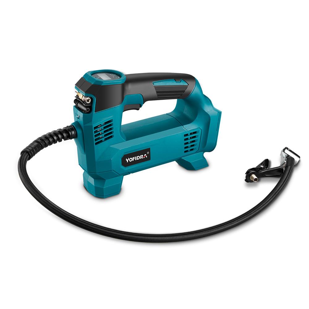 Yofidra Беспроводной электрический воздушный насос высокого давления с цифровым дисплеем, портативный перезаряжаемый автомобильный надувной насос для батареи Makita 18 В