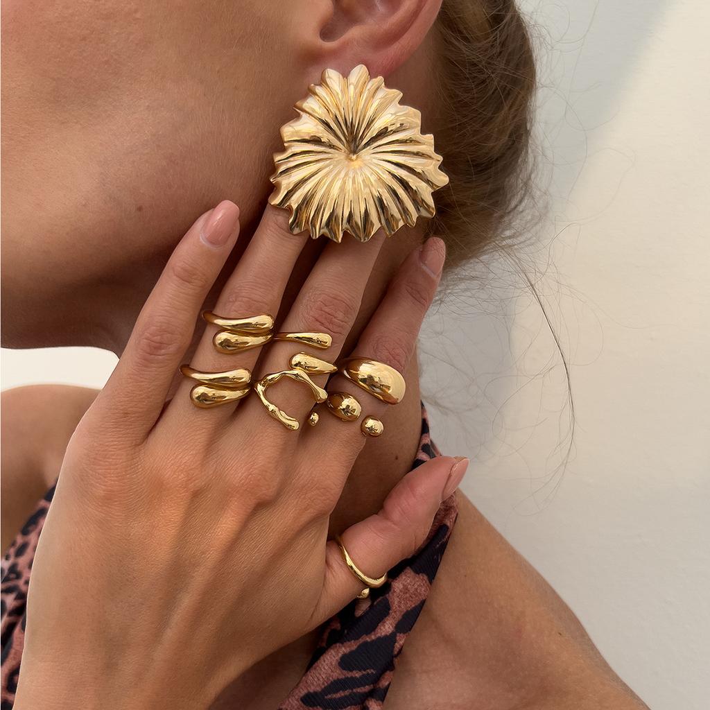 Accessories Ocean Wind Fashion Starfish Ring Set Personality Irregular Joint Ring Light Luxury Ring Women