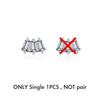 Modian 1 Piece Gold Geometric Shape Stud Earring 925 Silver Sparkling Clear CZ Earrings For Women Collocation Jewelry
