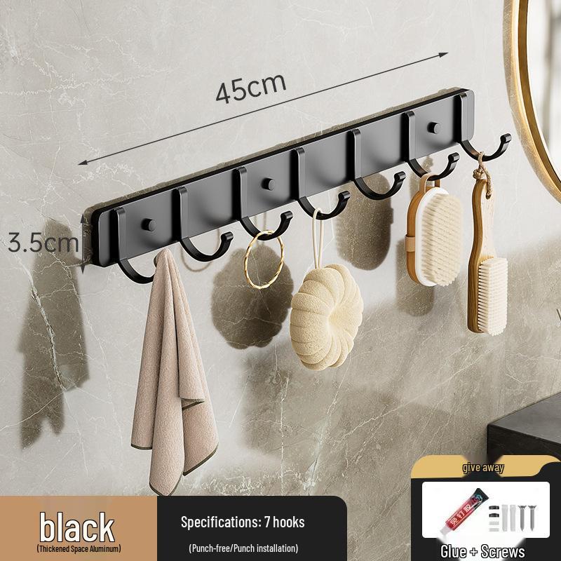 Настенные крючки для одежды из космического алюминия без сверления - Самоклеящиеся рядные крючки для одежды и шляп