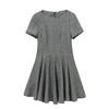 2024 Women's Fashion: Round Neck, Waist-Slimming Short Sleeve Dress with Wide Hem
