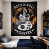 Vertical Tapestry Rock N Roll Forever Guitar Badge Collector Home Decor