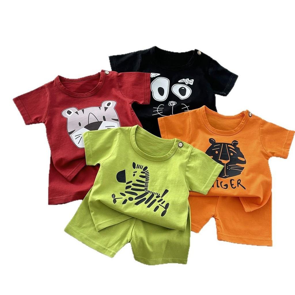 Children Pure Cotton Short Sleeve Two Piece Set For Toddler Summer Comfort
