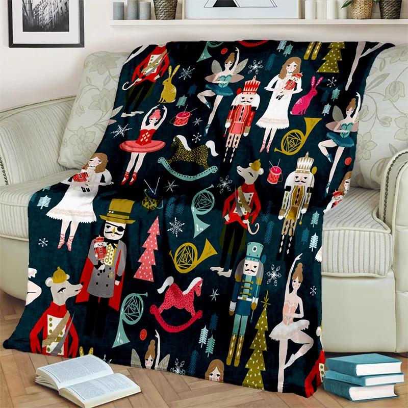 Одеяло с рисунком рождественской елки «Щелкунчик», мягкое одеяло для дома, спальни, кровати, дивана, пикника, путешествия, офиса, детское одеяло