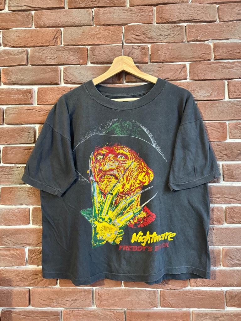 Vintage 1989 Freddy Kruger nightmare elm street Horror Tee Black L Unisex T-Shirt