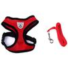 Life Point Edge Black Mesh Dog Harness + Leash Set S, Red, 1 Set