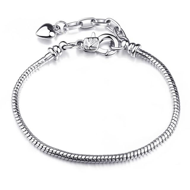 High Quality Silver Snake Chain Fine Bracelet 925 Fit European Authentic Charm Bracelet for Women DIY Jewelry Making