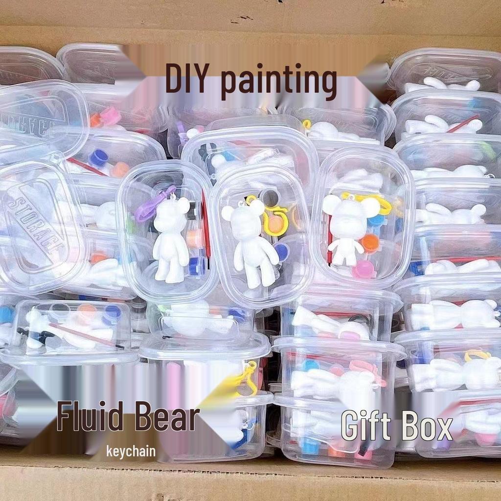 Детский брелок-медведь для граффити своими руками – Белый пустой креативный раскраска