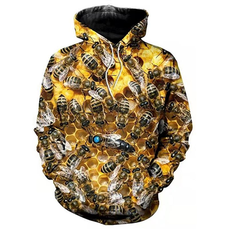 Забавные худи с 3D-принтом в виде пчелиных сот для мужчин и женщин, модные повседневные осенние толстовки оверсайз, пуловеры, спортивный костюм