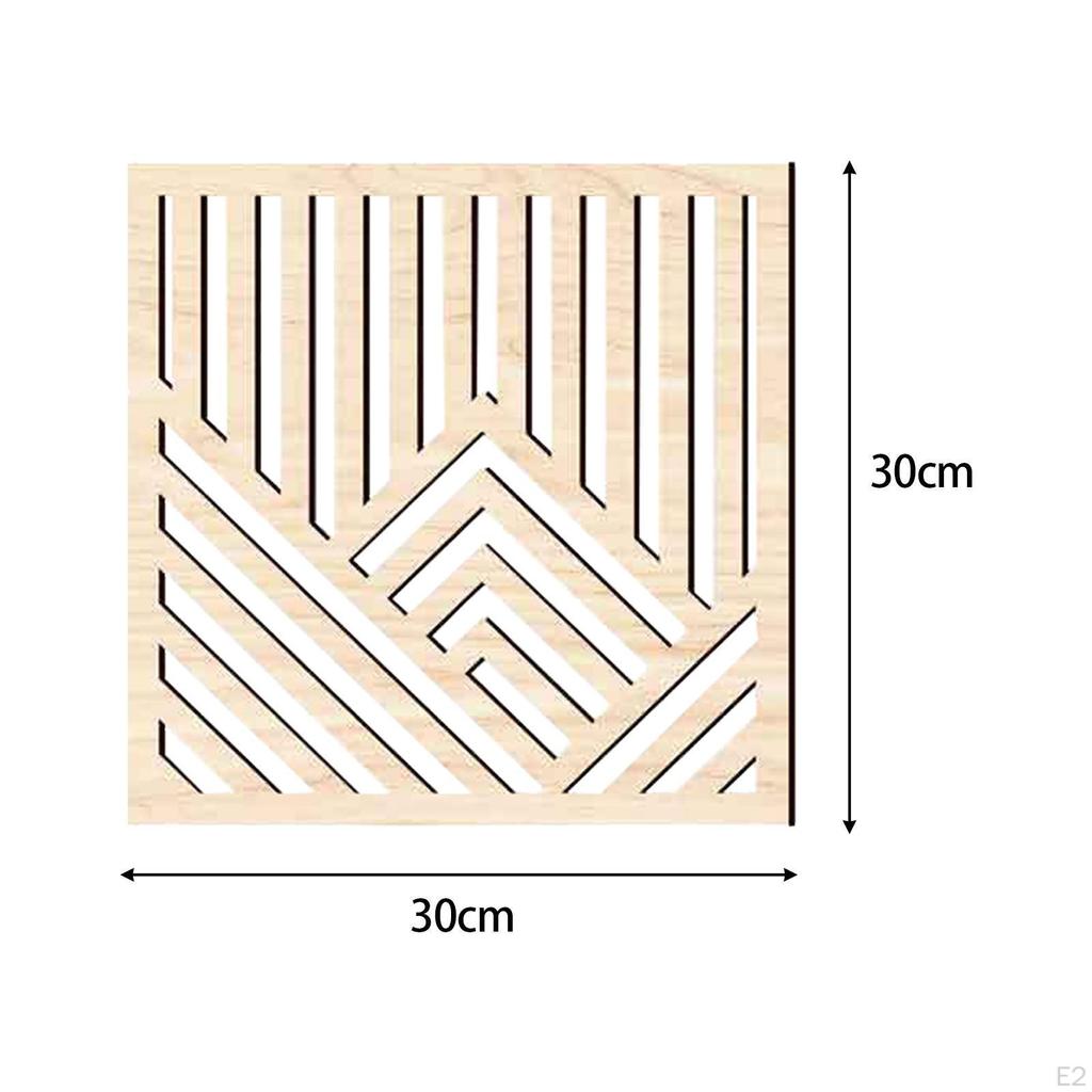 2 шт. Геометрические деревянные настенные художественные панели, минималистичные, 11,81''x11,81'' подвесные скульптуры для