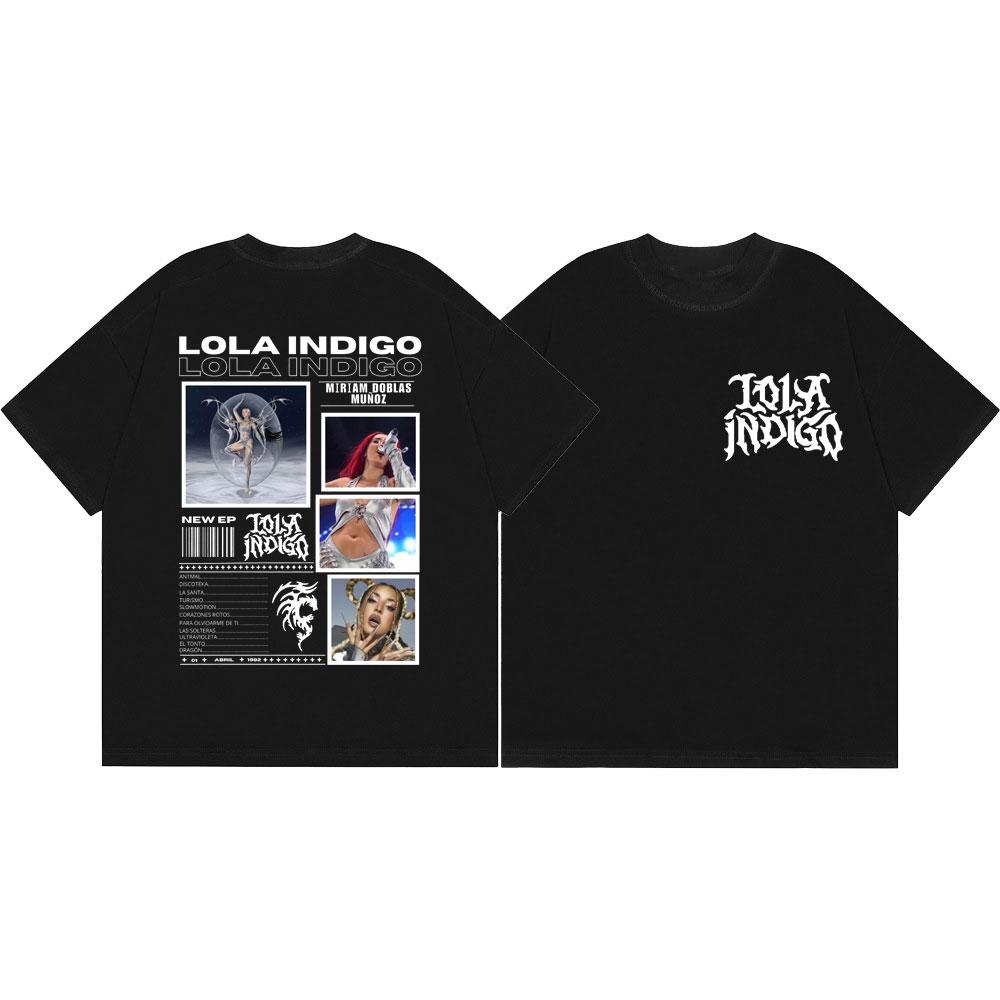 Singer Lola Indigo Music Album Graphic T Shirts Men Women Clothing Fashion Aesthetic T-shirt Summer Casual Cotton T-shirts
