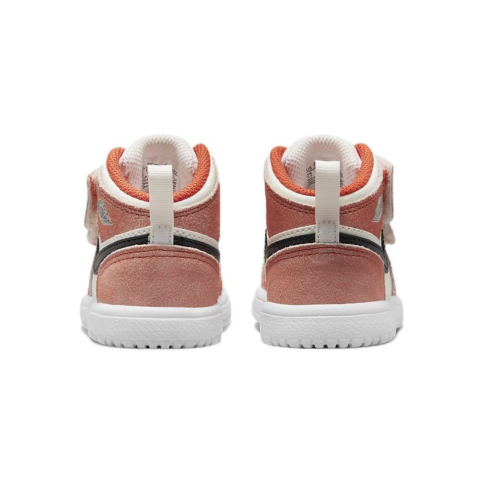 Jordan 1 Mid Alt SE Оранжевая замша (ТД) Детские кроссовки Team-Orange Sail White DZ4469-800