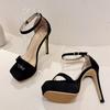Liyke Модель Подиум Платформа Сандалии Для Женщин Сексуальные Квадратные Носки Вечеринка Ночной Клуб Стриптиз Каблуки Туфли Для Танцев На Поле Zapatos Mujer