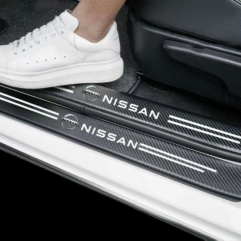 ARE4  Car Threshold Protection Bumper Film Sticker Car Styling For Nissan J10 X-Trail Qashqai Juke Leaf Micra NOTE Patrol Pulsar NISMO