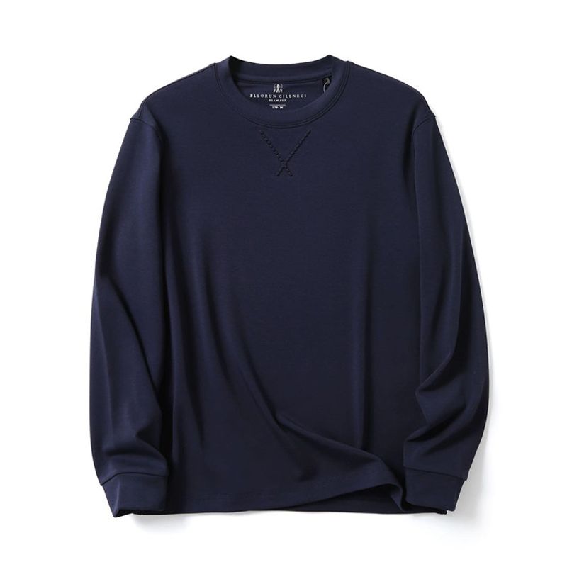 Heavy 100 Pieces Lenzing Modal Bottoming Shirt Men's Autumn and Winter Fleece-lined Thickened Long sleeves Shirt Foreign Trade Men's T-shirt
