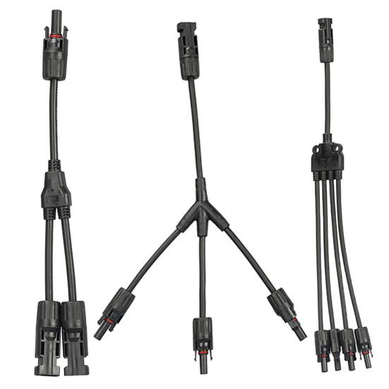 Установка параллельного разъема панели солнечных батарей водоустойчивого кабеля ответвления ы доски ы легкая дополнительная длинная