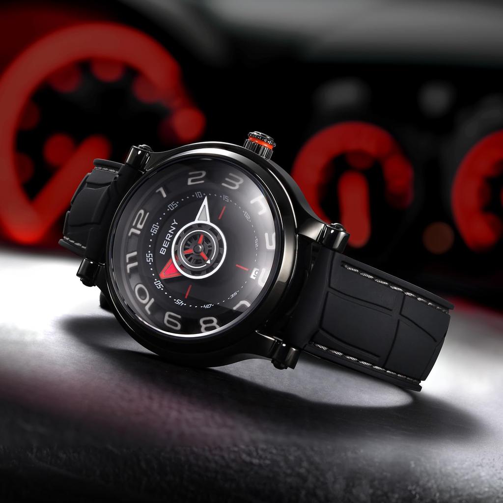 BERNY Watch Mechanical Watch Watch Автоматические и ручные часы Miyota 8215 Многофункциональный календарь Светящиеся стрелки Выставочная задняя крышка 5ATM