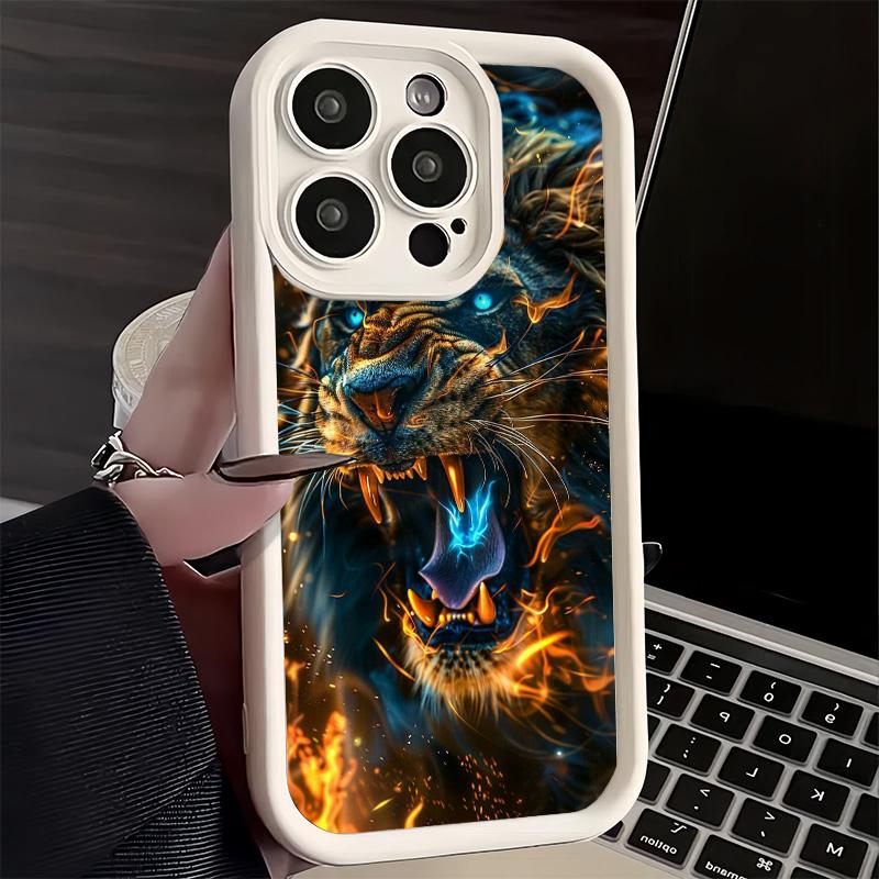 Чехол для телефона Лев Мужчина Король для iPhone 16 17 Air 16E 15 Pro Max 14 Plus 13 12 Mini Capa Мягкий Силиконовый Funda