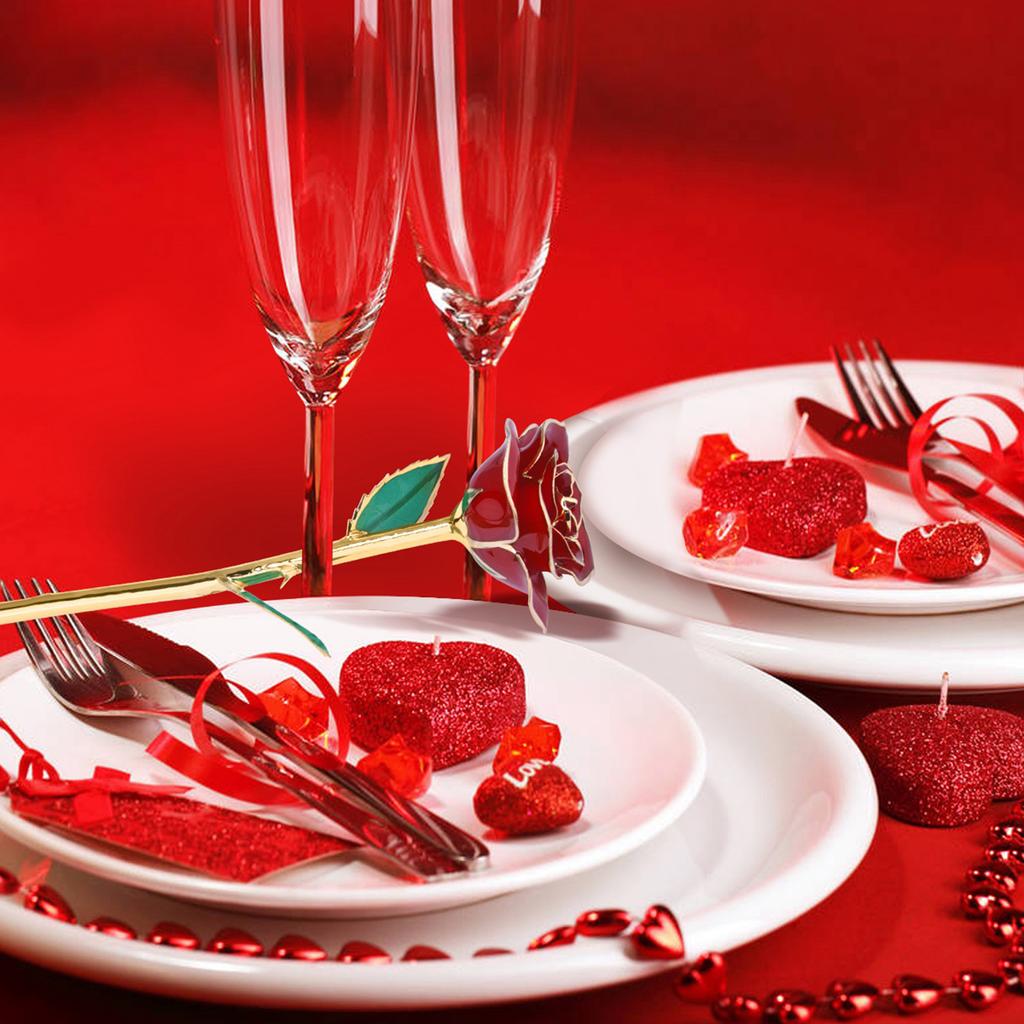 Love Forever Длинный стебель 24-каратной золотой фольги отделка красная роза цветок лучший подарок на День святого Валентина