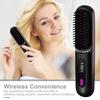 Cordless Hair Straightener Brush 3 Temperatures LCD Display Fast Heating USB Rechargeable Portable Hot Brush Electric Fluffy Curly Hair Styling