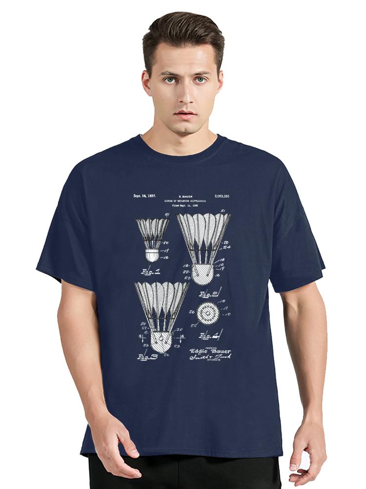 Fashion Cotton Tshirt Badminton Shuttle Tpatent Art Gift B Dminton tshirt Summer Fitness T shirt Unisex Tops Oversized Tees