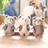Cuddly Bear Sweet Plush Pendant Keychain Ideal For Stylish Backpack Decorations In Gray White Brown