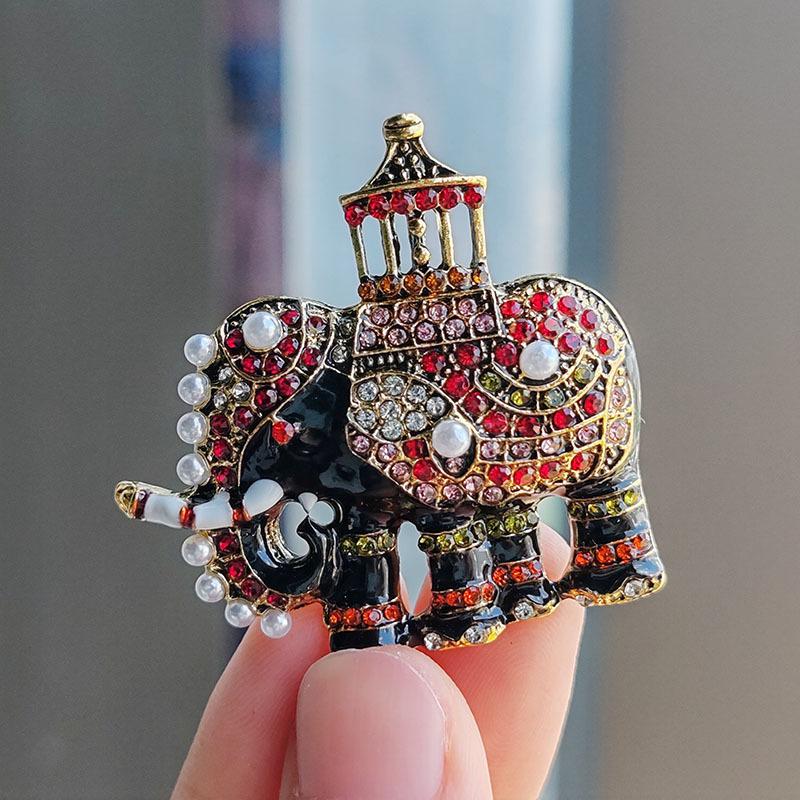 Enamel Elephant Brooch Animal Anti-exposure Women's Pin Stylish New Men's Suit Brooch Accessories