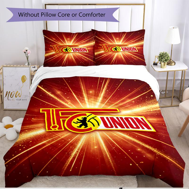 3pcs Duvet Cover Set (1*Duvet Cover + 2*Pillowcase, Without Core), FC Union Berlin Print Soft All‑Season Bedding Set, Home Bedroom Decor Gift