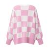 2026 New Plaid Knit Round Neck Women's Sweater - Loose, Versatile Long Sleeve