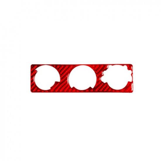 Red Carbon Fiber Center Console AC Switch Panel Cover For Ford Mustang 2001-2004