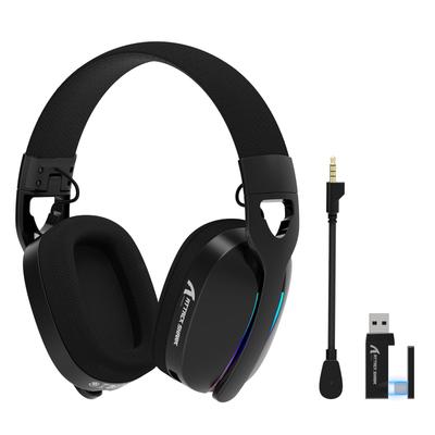 Игровая гарнитура MAMBASNAKE x ATTACK SHARK L90 с подсветкой lightseed, беспроводная, легкая, канальный объемный звук, 40 мм, подключение, шумоподавление, съемный микрофон, RGB, складная