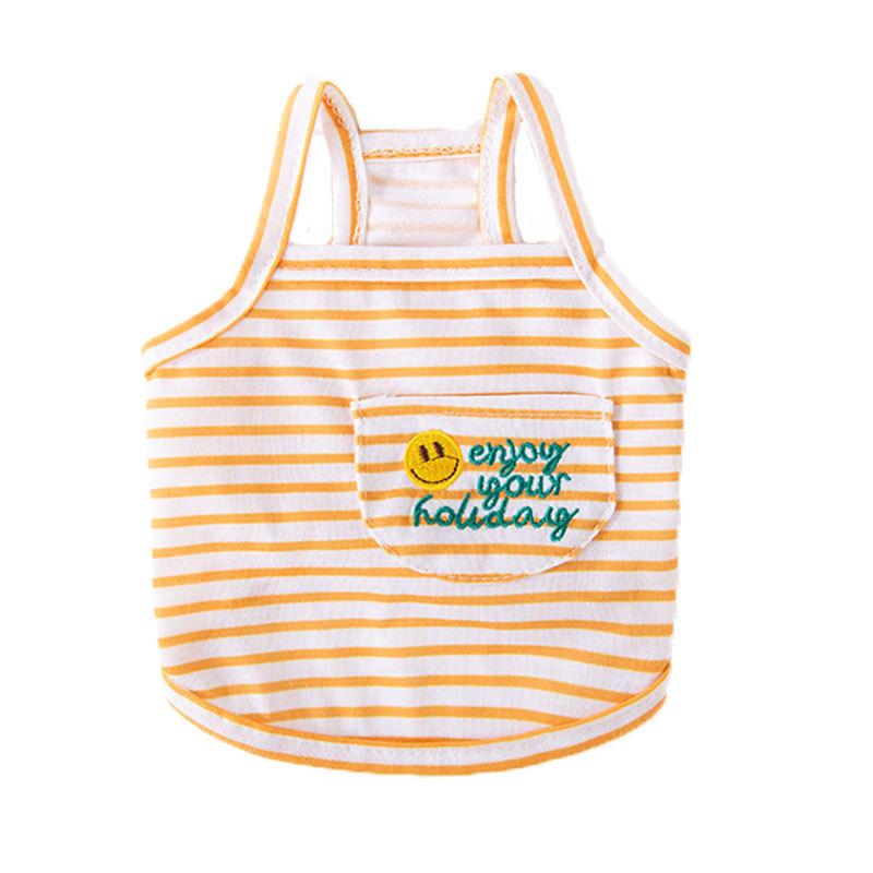 Spring Summer Dog Dopamine Letter Striped Suspender Small Dog Striped Smiley Teddy Cat Pet Dog Clothes