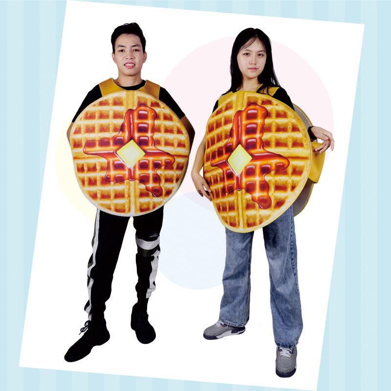 Halloween Costume Children Adult Food Hamburger Ketchup Pork Belly Pizza Acting Costume Show Set