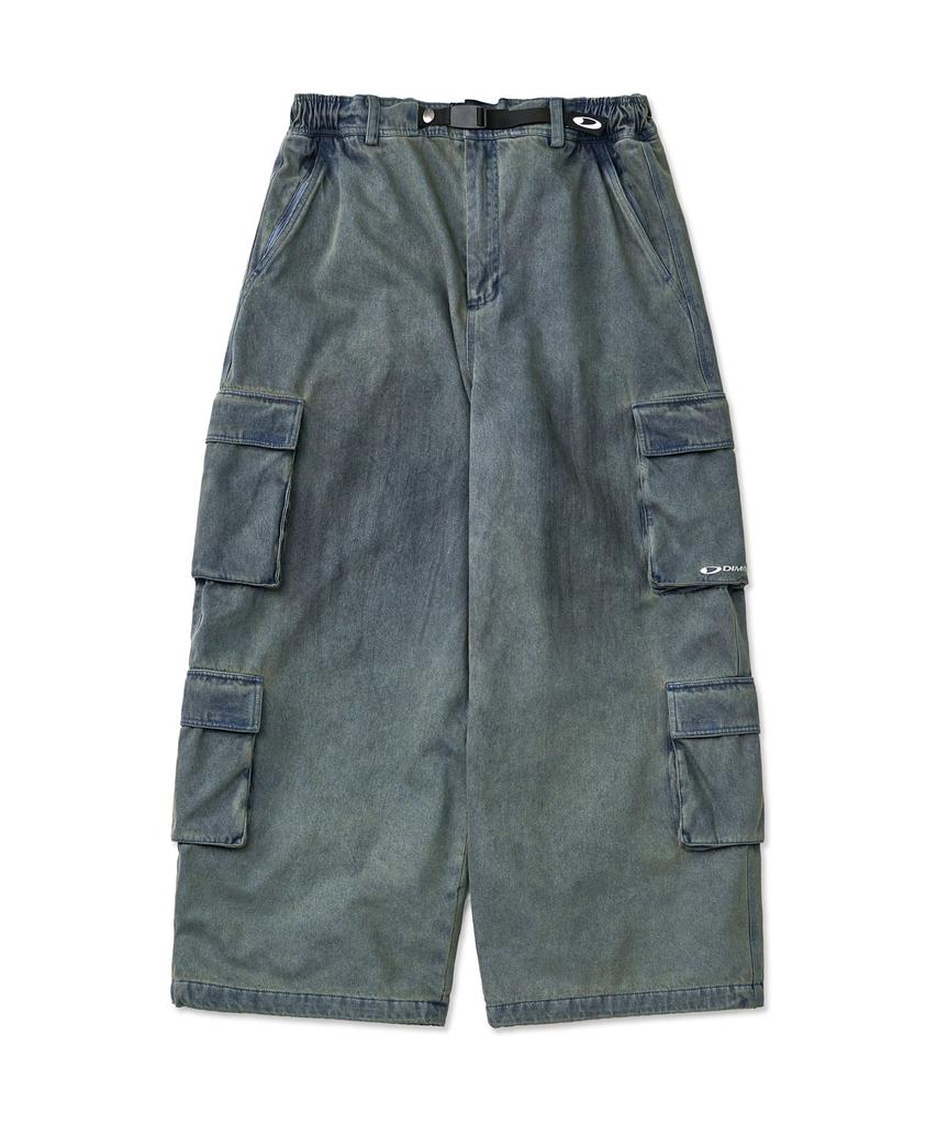 DIMITO Denim Multi Cargo Pants (Wide Fit Lv.2) Dw Light Blue