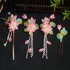 4pcs/set Vintage Peach Blossom Hairpin Set Resin Hair Accessories for Women Ancient Chinese Style Hair Sticks Hair Ornaments