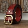 Персонализированный ремень в корейском стиле с машинным тиснением, из кожи растительного дубления, мужской, из натуральной воловьей кожи, с пряжкой-булавкой