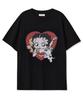 CNVS Betty Boop Heart Bust Oversized Short Sleeve T-Shirt_Black