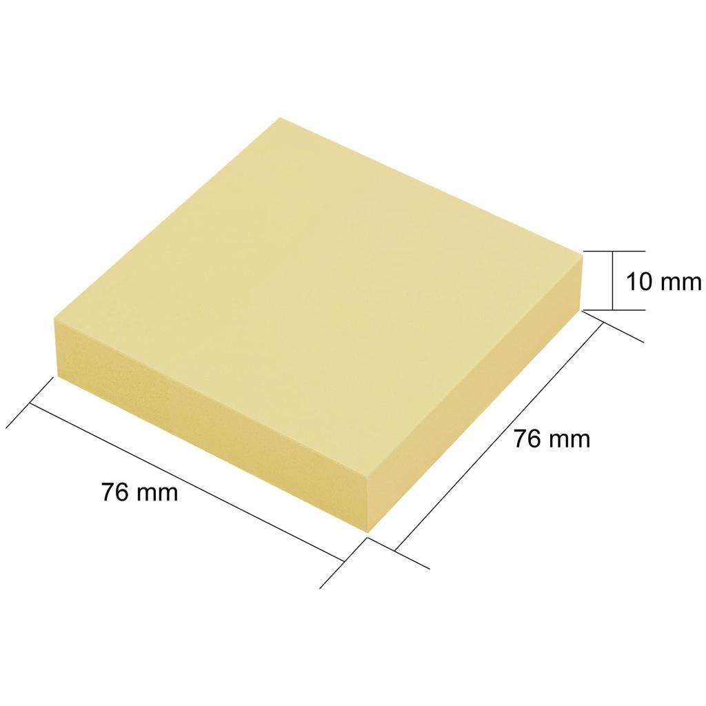 Блокнот для заметок ZCZN Sticky Notes с сильным клеем, желтый, 76x76 мм, 100 листов x 12 книг