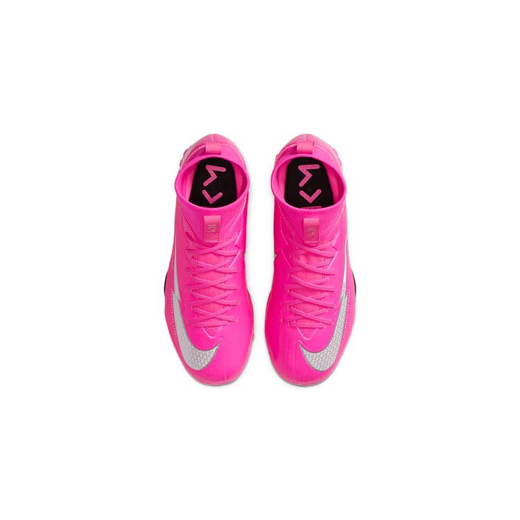 Nike Mercurial Superfly 7 Нескользящая амортизация Устойчивость к истиранию Средняя высота Детские футбольные бутсы Розовые Детские DB5616-611